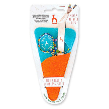 Printed Embroidery Scissors in Felt Case
