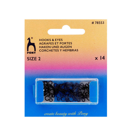 Hooks & Eyes 14c Size 3 - Black