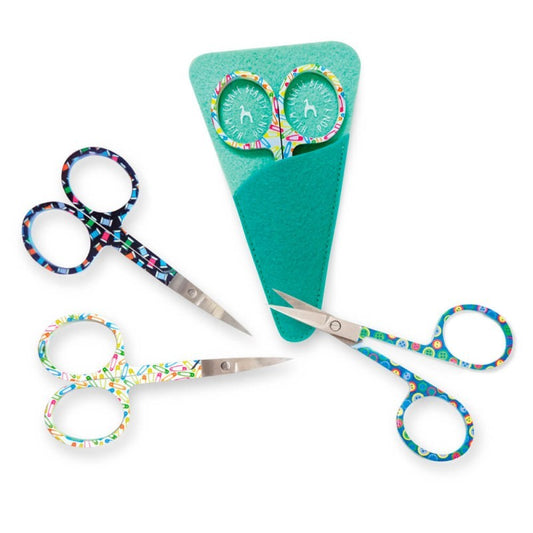 Printed Embroidery Scissors in Felt Case