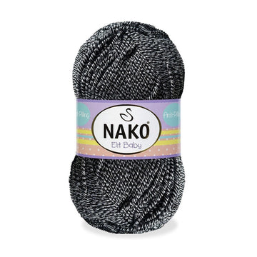 Nako Elit Baby Yarn - Black and White