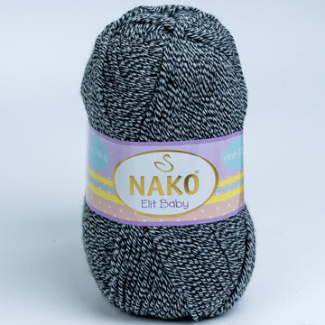 Nako Elit Baby Yarn - Black and White