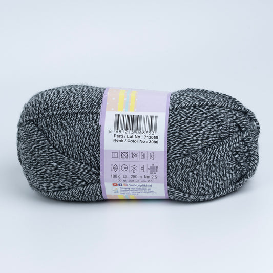 Nako Elit Baby Yarn - Black and White