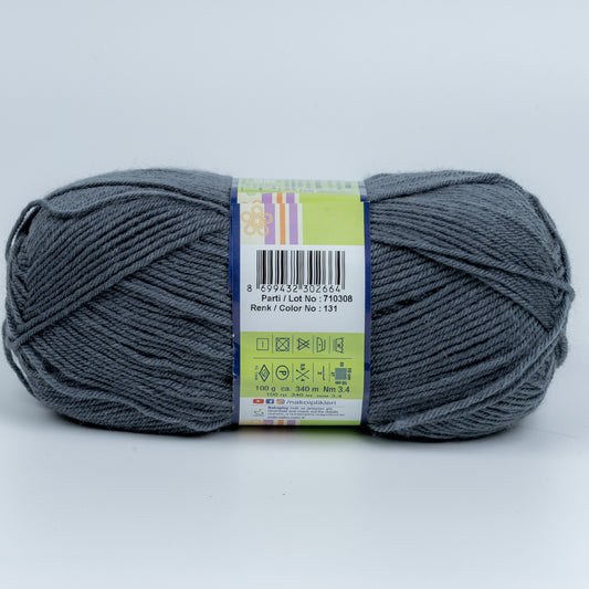 Nako Luks Minnos Yarn - Grey