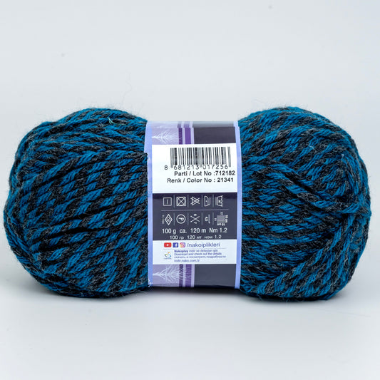 Nako Sport Wool - Sherpa Blue & Black