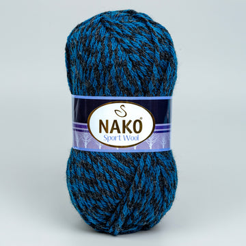 Nako Sport Wool - Sherpa Blue & Black