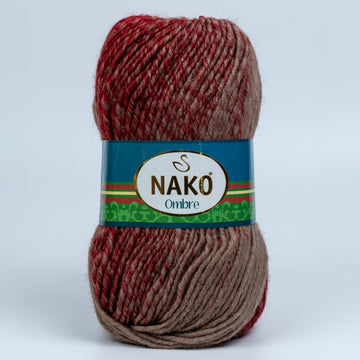 Nako Ombre Yarn - Red and Biscuit