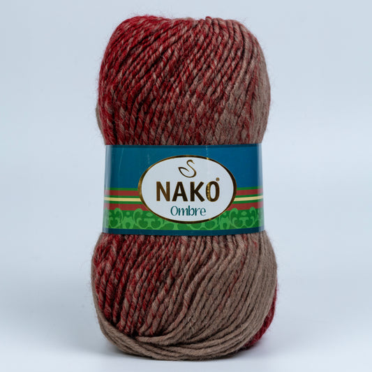 Nako Ombre Yarn - Red and Biscuit
