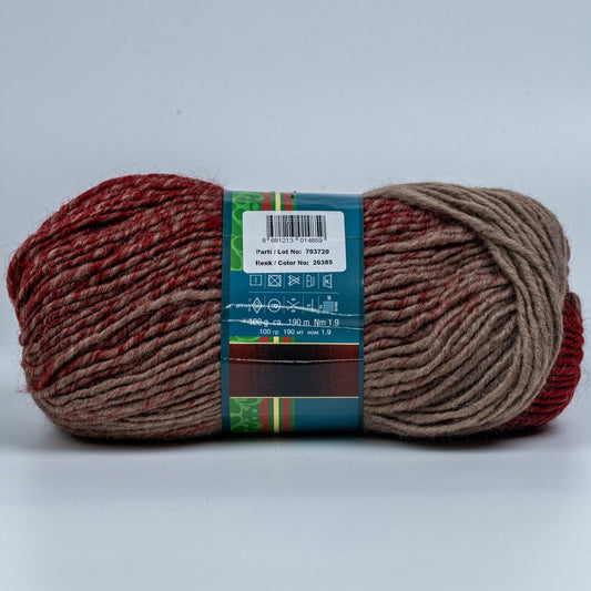 Nako Ombre Yarn - Red and Biscuit