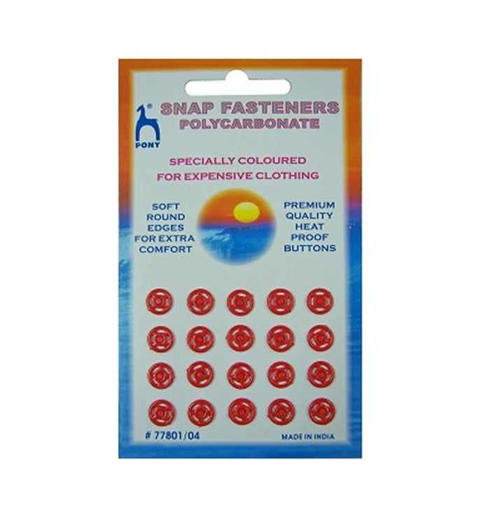 Coloured Polycarbonate Snap Fasteners 8mm 20C