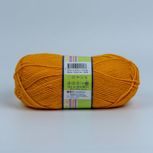 Nako Luks Minnos Yarn - Yellow