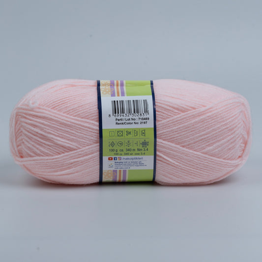 Nako Luks Minnos Yarn- Baby Pink