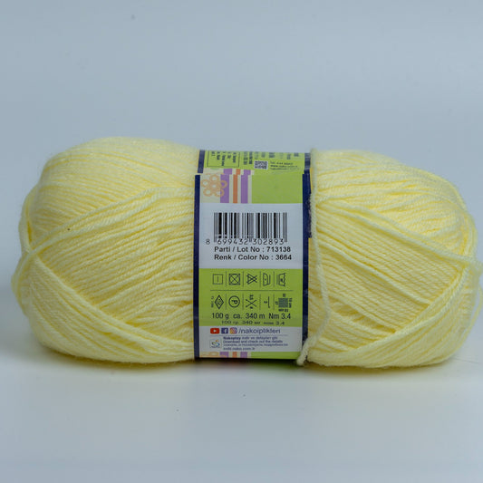 Nako Luks Minnos Yarn - Light Yellow