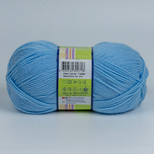 Nako Luks Minnos Yarn - Light Blue