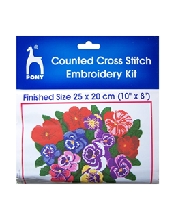 Counted Cross Stitch Kit Bunch of Pancies