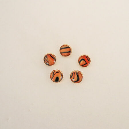 Metal Button Plain Round Tiger Print 12m