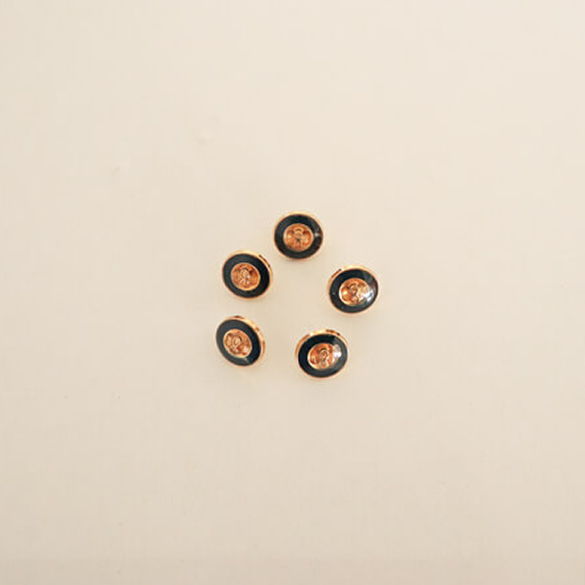 Metal Button Round Dk.Grn 10mm-5p