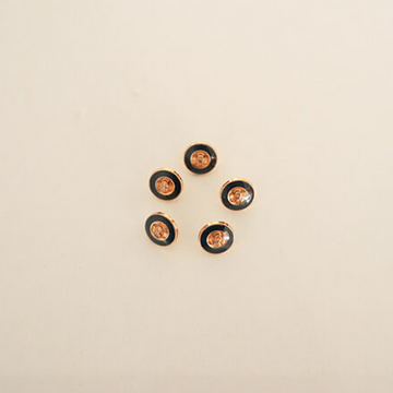 Metal Button Round Dk.Grn 10mm-5p