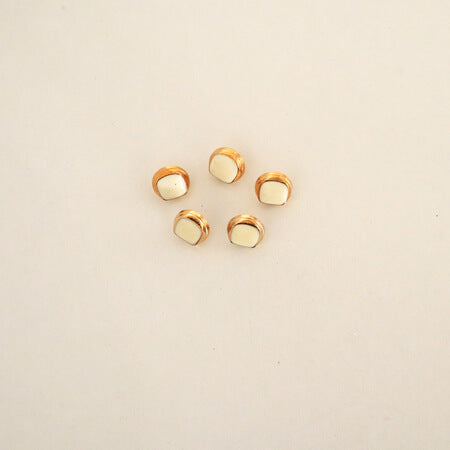 Metal Button Square Pearl 10mm-5p