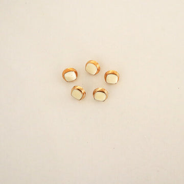 Metal Button Square Pearl 10mm-5p