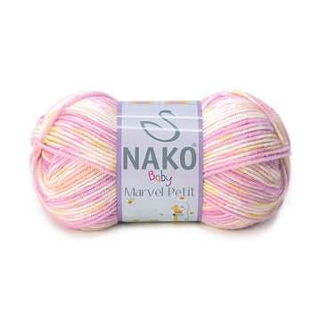 Nako Bambino Marvel Petit Yarn - Pink With White