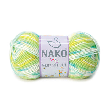 Nako Bambino Marvel Petit Yarn - Pistachio With White