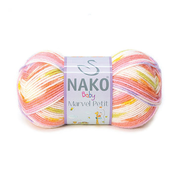 Nako Bambino Marvel Petit Yarn - Pomegranate With White