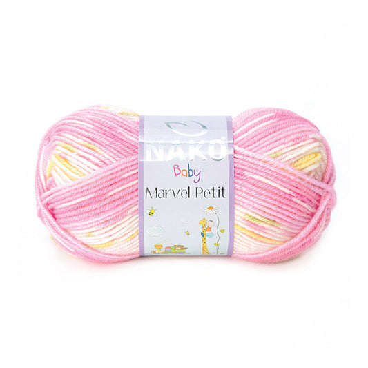 Nako Bambino Marvel Petit Yarn - Pink With White