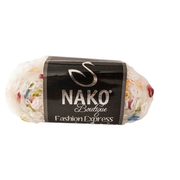 Nako Fashion Express Yarn - White with Disco