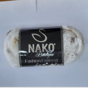 Nako Fashion Express Yarn - White with Gold