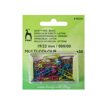 Coloured Safety Pins Brass