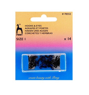 Hooks & Eyes 14c  Size 3 - Black