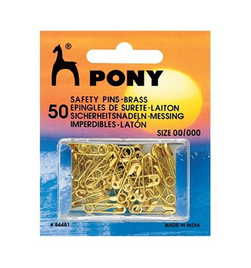 Safety Pins 50C - Brass - Sizes 00/000