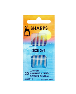 Sharps Sizes 3/9 20c Plain Eye